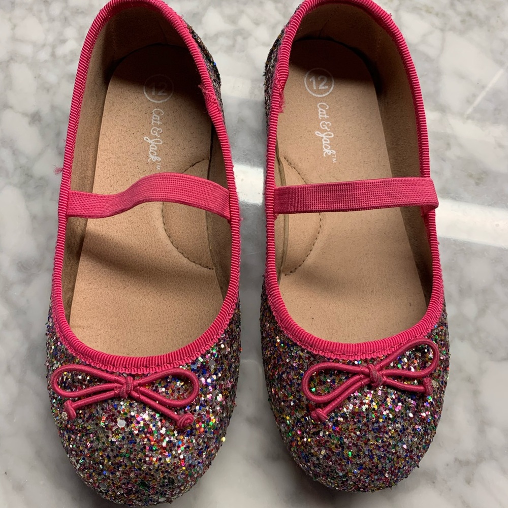 Cat & Jack Sequins Ballerina Flats Girls 12
